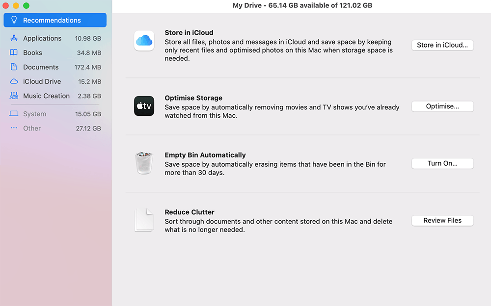 Recomendaciones de aplicaciones en Mac